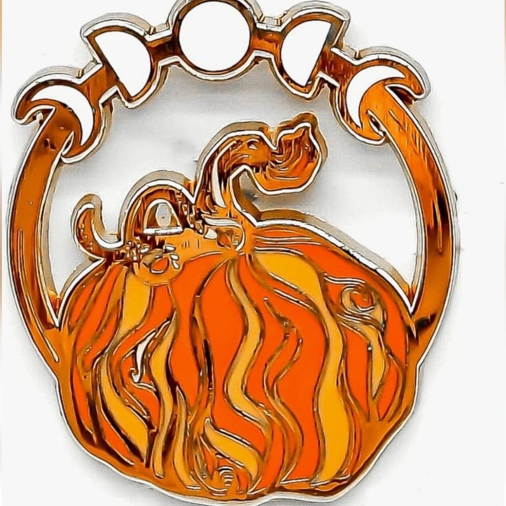 Orange Pumpkin Enamel Pendant Necklace - Women Jewelry